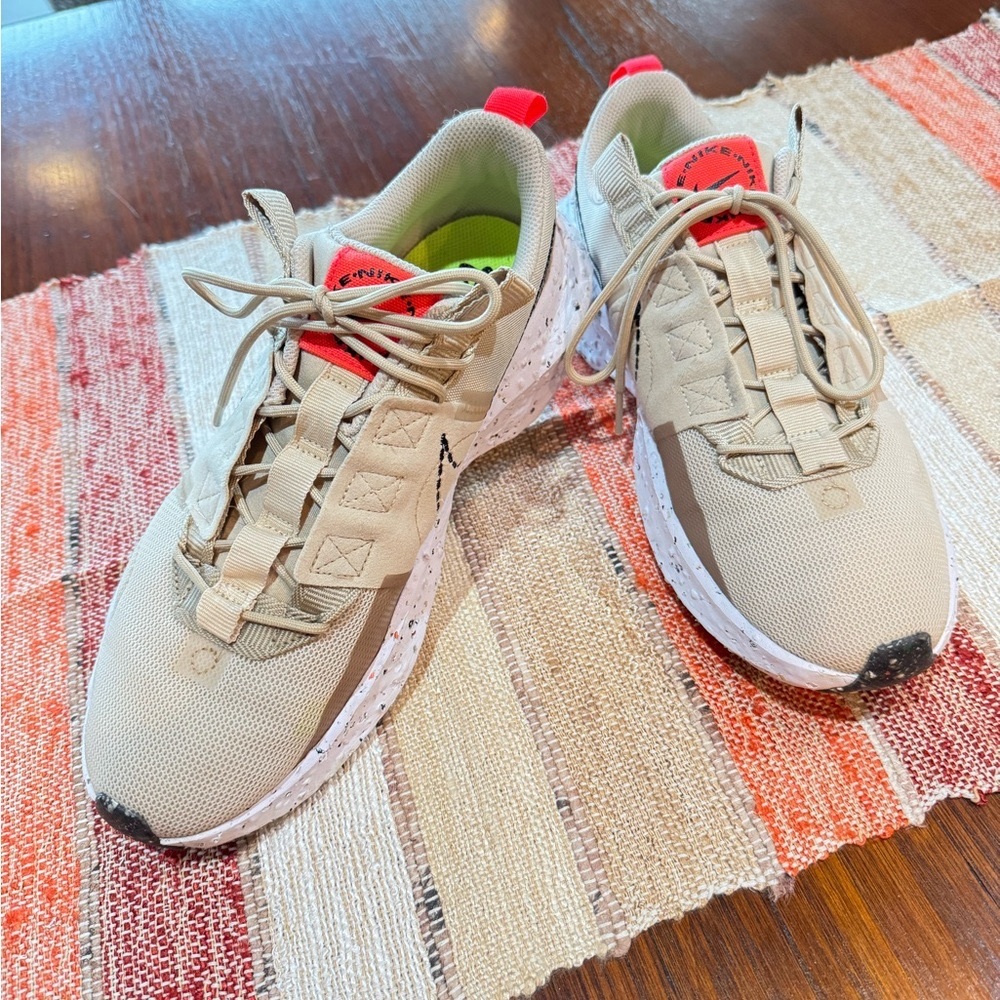Nike Crater Impact Tan and Orange Athletic Shoes